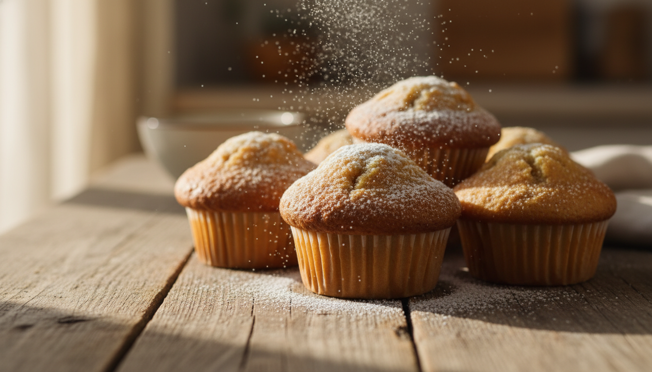 Yumuşacık Vanilyalı Muffin "Fırından Yeni Çıkmış, Pofuduk Vanilya Keyfi"